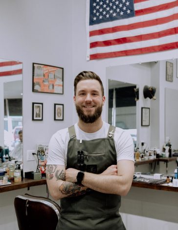 Portrait of avenue barber and owner evan