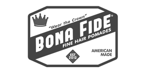 black and white bona fide logo
